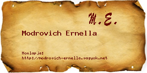 Modrovich Ernella névjegykártya
